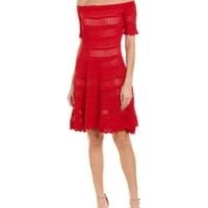 foxiedox Stretchy Red Crochet Lined Dress